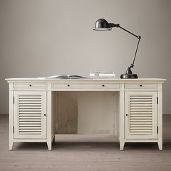 European style computer desk, oak American desk, European birch, solid wood desk, desk, desk customization white no