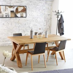 IKEA Nordic combined solid wood table and chair of modern Chinese studies do simple table table log tea table 180*80*75 logs are 5 centimeters thick