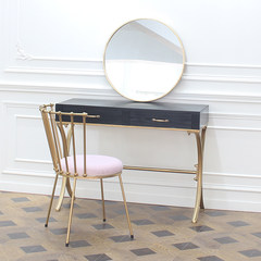 Nordic modern simple little table, golden iron wood, white paint, bedroom, dressing table, makeup table, home Assemble This package is not installed, does not support seven days