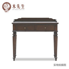 Mr. wood simple modern American wood desk desk desk bedroom dresser study custom furniture Dark brown no