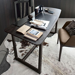 实木书桌 简约现代家用卧室台式笔记本电脑桌办公桌写字台桌子 1.2*0.6黑色