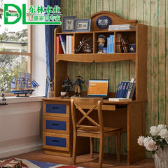 Children's desk, American country desk, all solid wood writing desk, right angle desk, bookshelf combination, children's furniture Right angle desk (excluding chairs) yes
