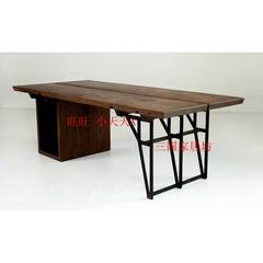 美式loft实木设计师办公桌 北欧实木书桌工作桌原木电脑桌工作台 150*70*75
