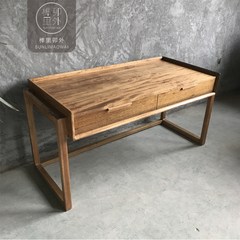 Inside and outside the mortise and tenon, home freehand desk, all solid wood writing, Taipei Europe simple with double pumping desk desk aSH no