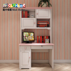 Magic home, American countryside children bed bed, 1 meters, 2 right angle desk, bookshelf combination, Mediterranean style