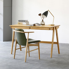 北欧实木书桌 办公卧室橡木简约日式风格家用带抽屉 写字电脑桌子 本色1.2M款 否