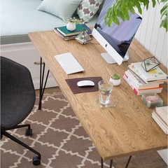 Nordic minimalist LOFT computer desk, log designer desk, industrial wind furniture, wrought iron solid wood coffee table 140*70*75