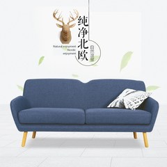 新款月合北欧风布艺沙发小客厅坐具整装家具现代简约布沙发样板房 单人 定制色
