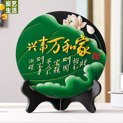 Chinese living room decoration decoration decoration Home Furnishing TV cabinet wine room creative carving crafts furnishings (green) and 218/ box