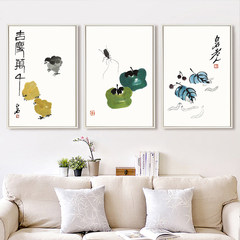 Simple modern Nordic living room restaurant paintings Qi Baishi new Chinese decorative painting very fresh 21*30 White walnut frame (thick 3.5cm) 5 everything goes well Independent