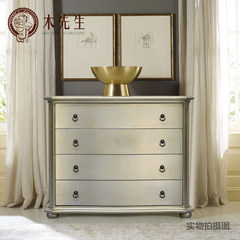 Mr. wood American modern custom furniture solid wood bedroom drawer storage cabinet drawers Ready Champagne