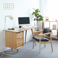 Solid oak desk computer desk with drawers simple modern Japanese Nordic office furniture desk Oak desk [presale] no