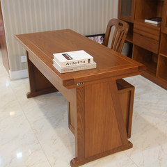 Simple modern elm desk 1.4 meters combined desk wooden desk custom desktop computer desk Towing cabinet (with desk color) no