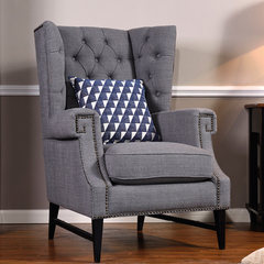 奇居良品美式客厅家具单人布艺沙发 卡贝系列 Y 单人 灰色单椅