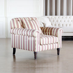 慕妃高端定制家具后现代美式简约实木客厅单人沙发休闲椅GC146 单人 可定制颜色与尺寸