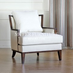 High-end customized furniture, American style country beech, solid wood living room, single leisure cloth sofa GC579 Single Figure