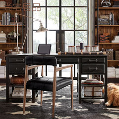 The creative function of American country desk wood desk with drawers storage rack computer desk desk custom Wiping varnish no