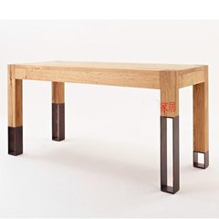 北欧创意原木餐桌长方形实木餐桌创意书桌个性办公桌 桌子用餐桌 150*70*75