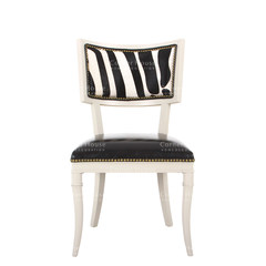 Corner House|高端定制家具|欧法式新美式新古典斑马皮纹餐桌餐椅 乳白色