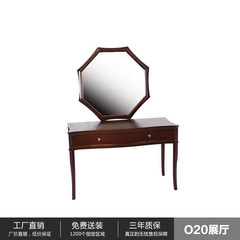 Lion furniture, dressing table, small apartment, mini bedroom, small dresser, economical simple multi function table, American cabinet Ready Oval makeup mirror