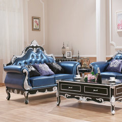 全实木单人沙发 欧式沙发新古典沙发 美式雕花沙发 奢华沙发家具 其他 黑色描银1+2+3组合