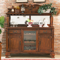 Europe Lunmei wood sideboard American restaurant furniture cupboard sideboard European wood tea cabinet
