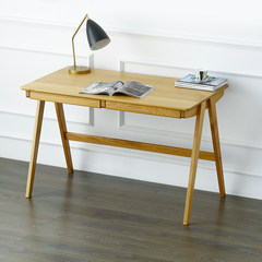 北欧实木书桌 办公卧室橡木简约日式风格家用带抽屉 电脑桌子 本色1.2M款 否