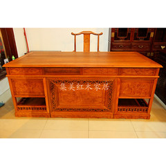 Jimei mahogany furniture mahogany desk 2 meters wood desk desk boss table Burma rosewood combination