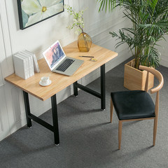 Nordic modern log computer desk, solid wood double desk, fashion desk, retro design table Table: 100*50*75 board 5cm