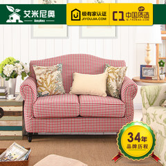 Amy Neo furniture, American rural style, small apartment, living room, bedroom cloth, single and double sofa combination Foot Red Plaid