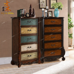 This European style American country Chinese style decorative porch ark cabinet retro lockers cabinets solid wood furniture Ready Multicolor