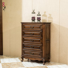 American country furniture solid wood drawers multi-function receive lockers black walnut wood furniture living room Ready Chest of drawers