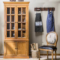 American country oak, solid wood furniture, restaurant, wine cabinet, sideboard, door, living room, locker, study bookcase Antique Oak 0.8-1 meters wide