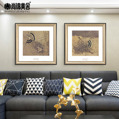 The simplicity of modern decorative painting the living room sofa backdrop entrance mural paintings Abstract hotel restaurant wall frame 50*60 Black frame (thick 3.5cm) Two Canvas coating + waterproof polishing treatment
