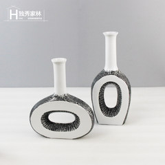 Modern minimalist decor Home Furnishing ornaments Nordic black and white vase for creative living room table TV cabinet furnishings high