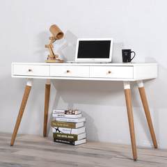 Modern minimalist white paint style desk with a storage Matt wood computer desk desk Nordic shipping White + grey
