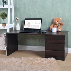 Solid wood laptop desk, simple modern writing desk, household economical book table, folding desk Dark brown