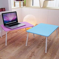Simple laptop table, bed with a small table, folding dormitory artifact, lazy simple desk learning desk Pink