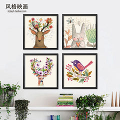Small fresh countryside decorative painting frame painting with modern minimalist living room dining room bedroom wall mural paintings 60*80 Black frame (thick 3.5cm) 05 Canvas coating + waterproof polishing treatment