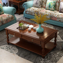 American country solid wood tea table corner several sides, several small family stores, tea tables, living room furniture, simple tea table tea table Assemble 1.3*0.7*0.5 coffee table