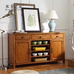 Mika house Molucca American HH style lockers, small restaurant furniture, oak solid food sideboard Honey color Double door