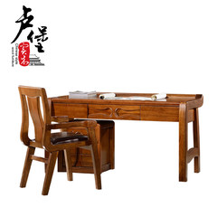 Desktop computer desk, home solid wood desk, notebook writing desk, walnut modern Chinese desk log Computer chair