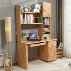 All solid wood desk, study desk, computer desk, bookcase, modern simple study furniture Beech color yes