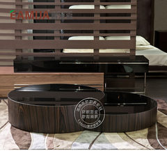 Eamija 组合木纹钢化玻璃台面 现代中式家具茶几 时尚可定制 整装 组合