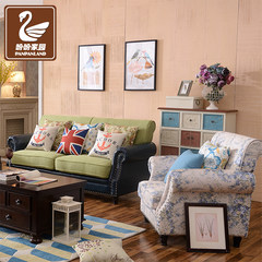 Mediterranean leather living room sofa, Mediterranean Garden sofa, American Mediterranean single three people combination fabric sofa Single Through the city mail to the logistics point