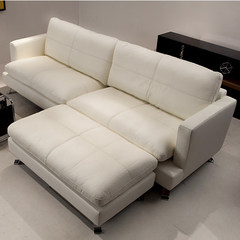 Designers recommend modern leather down sofa, Korean simple style, simple living room furniture three people combination (contact leather) non backrest unit
