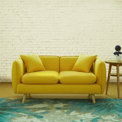 北欧家具小布艺沙发组合客厅简易整装小户型三人双人沙发现代简约 三人（2.1） 咖啡色