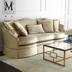 慕妃高端定制家具美式乡村客厅布艺欧式实木布艺三人沙发HC186 三人 尺寸与颜色可定制