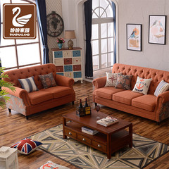 American country sofa living room furniture combination of large-sized apartment Mediterranean pastoral single and double sofa combination Single Through the city mail to the logistics point