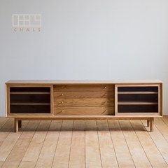Modern minimalist Scandinavian oak cabinet style living room audio-visual cabinet TV cabinet furniture New Nordic wood Assemble 1800 TV cabinet